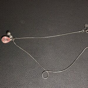 Elegant Pink Teardrop Pendant Necklace